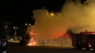 Ereğli’de seyir halindeki tır alev aldı