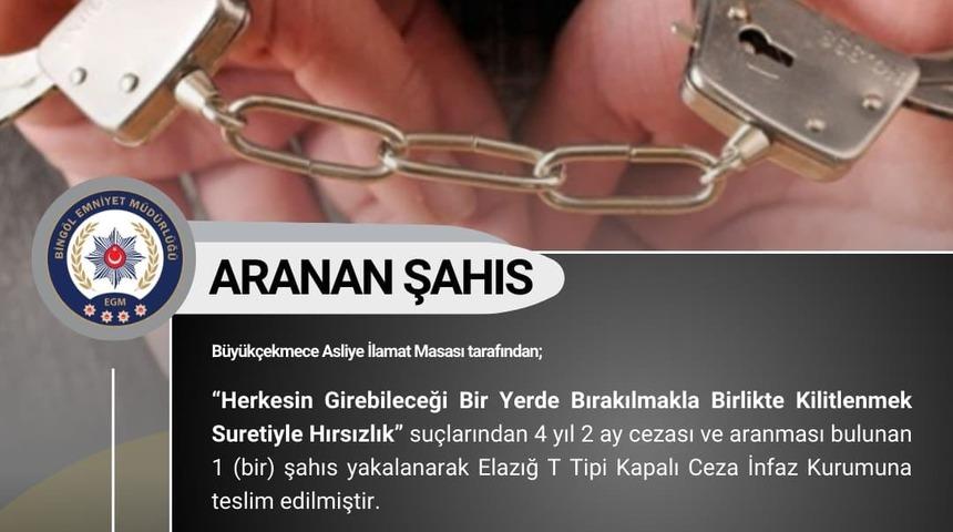 Bingöl’de arama kaydı bulunan 4 kişi yakalandı