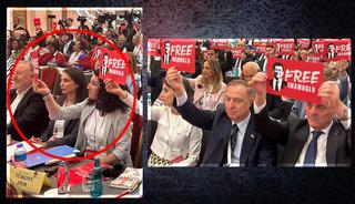  DEM Partililer 'Free İmamoğlu' pankartını kaldırmayınca...