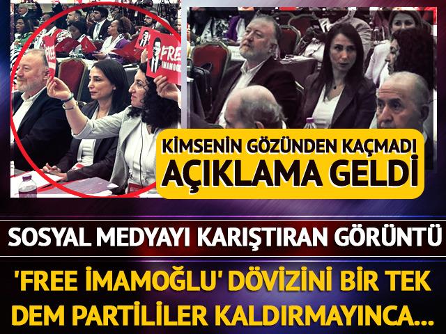  DEM Partililer 'Free İmamoğlu' pankartını kaldırmayınca...