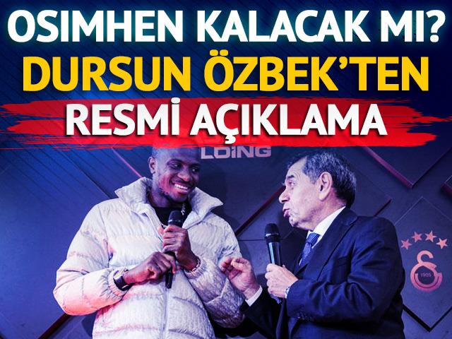 Victor Osimhen, Galatasaray'da kalacak mı? Dursun Özbek'ten transfer açıklaması