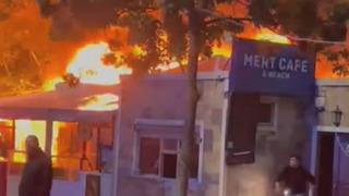 Silivri'de panik anları! Kafe alev alev yandı
