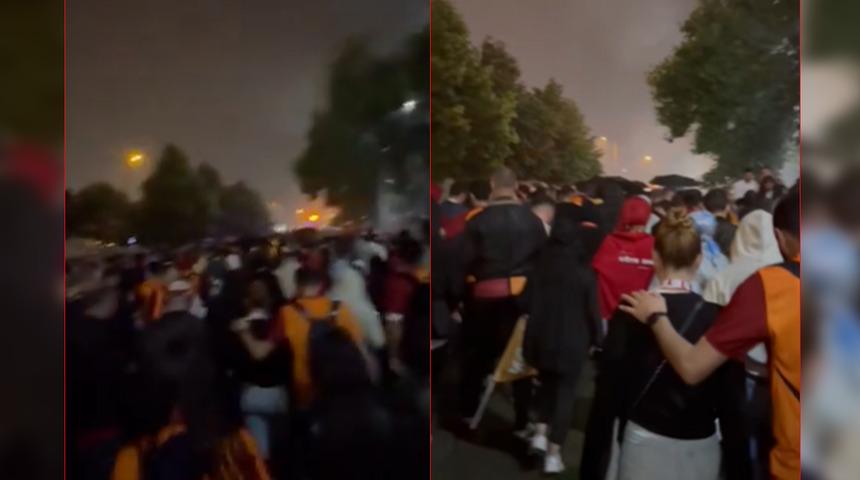 Galatasaray'ın kutlamalarına damga vuran olay! Taraftarlar evlerine döndü
