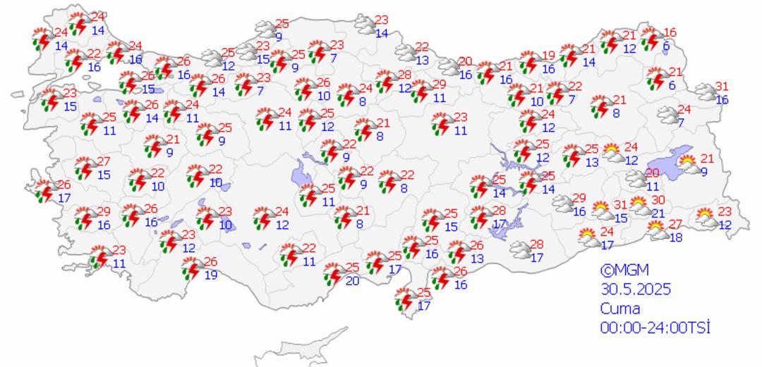 Meteoroloji uyardı! 34 kentte  sarı kodlu  alarm! Kuvvetli yağış, rüzgar ve toz taşınımı... 5