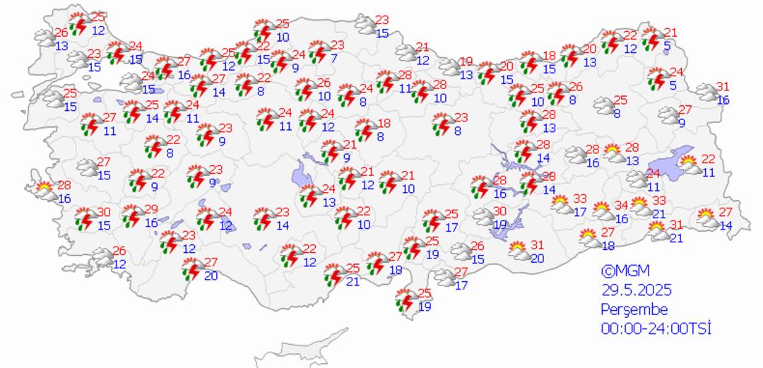 Meteoroloji uyardı! 34 kentte  sarı kodlu  alarm! Kuvvetli yağış, rüzgar ve toz taşınımı... 4