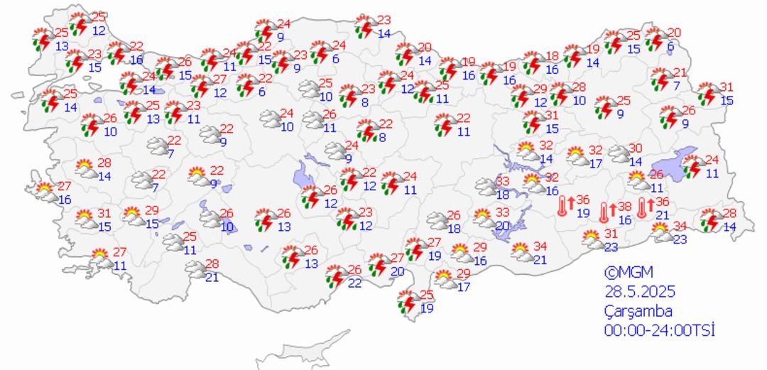 Meteoroloji uyardı! 34 kentte  sarı kodlu  alarm! Kuvvetli yağış, rüzgar ve toz taşınımı... 3