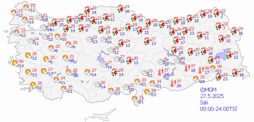 Meteoroloji uyardı! 34 kentte  sarı kodlu  alarm! Kuvvetli yağış, rüzgar ve toz taşınımı... 2