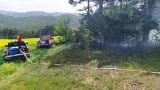 Yıldırım düşen ormanda çıkan yangın söndürüldü
