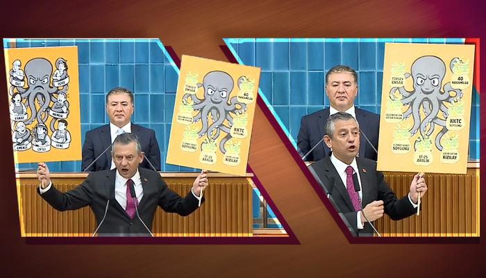 Özgür Özel kürsüden iki ahtapot gösterdi! 