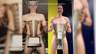 Fenerbahçe Beko yardımcı antrenörü Tomas Masiulis 26 yıl sonra aynı pozu verdi, kupayla çırılçıplak fotoğraf çekildi