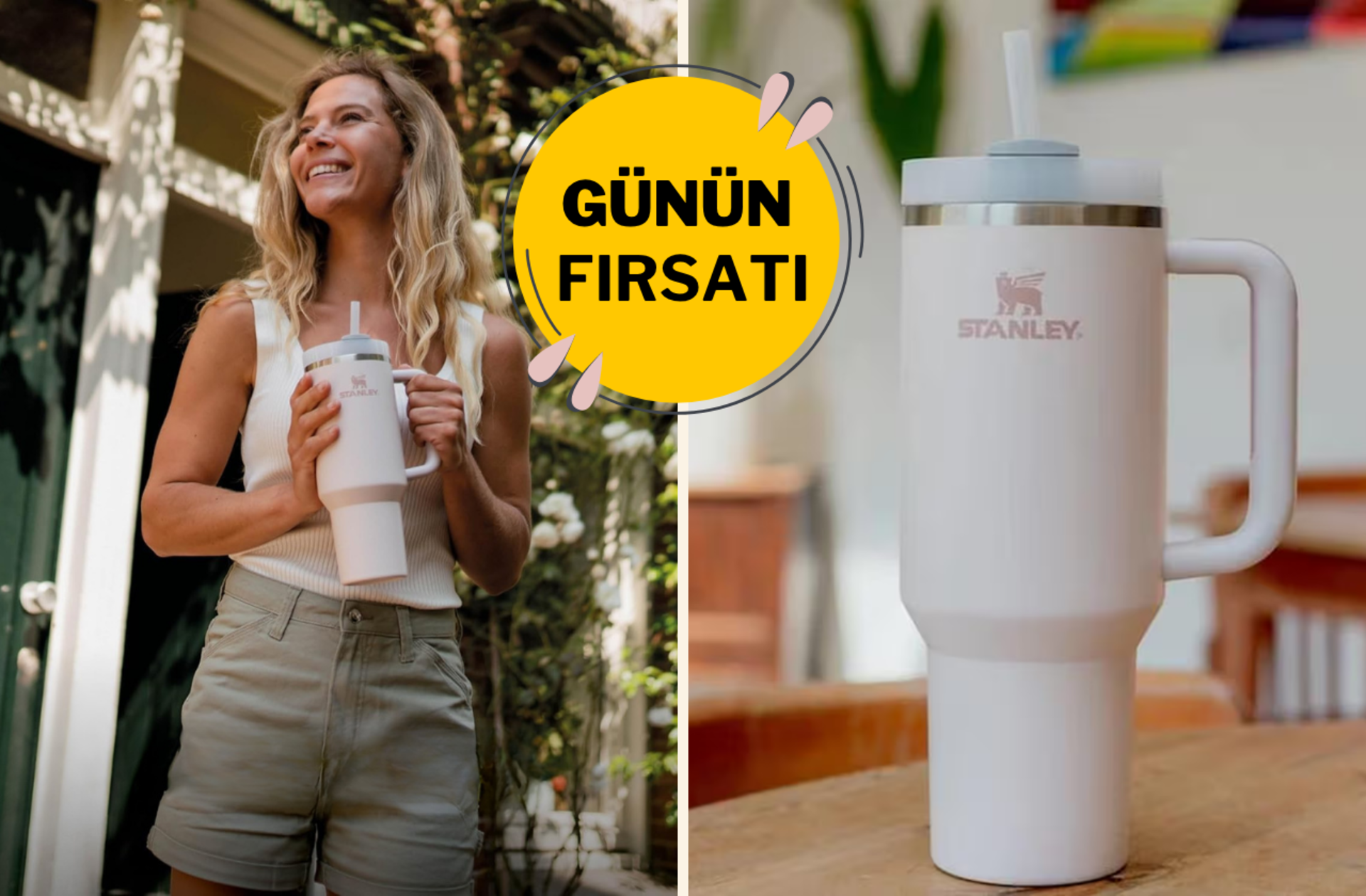 İçecekleri gün boyu sıcak, 48 saat buz gibi tutuyor! Stanley Quencher termos indirimde