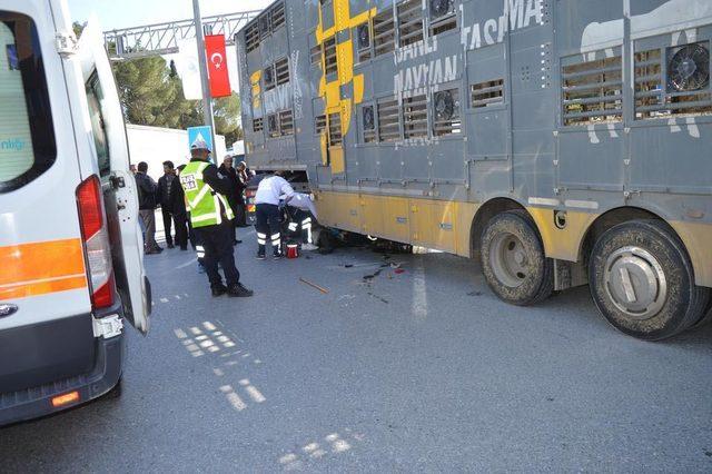 TIR'ın altında kalan motosiklet sürücüsü öldü