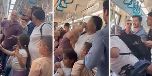 Marmaray’da çocuklarının yanında babaya yumruk