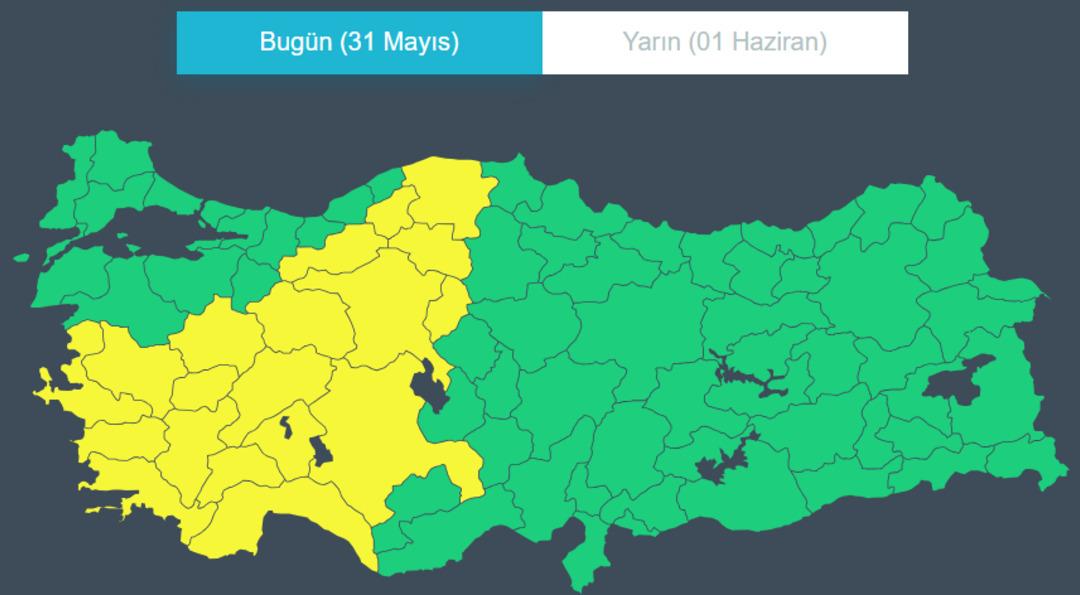1200xauto Meteoroloji saat vererek uyardı: 19 kentte 'sarı kod' alarmı! Kuvvetli sağanak geliyor