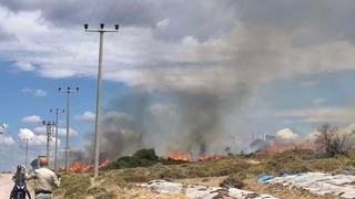 Çanakkale'de otluk yangını! Havadan ve karadan müdahale edildi, 1,5 saatte söndürüldü