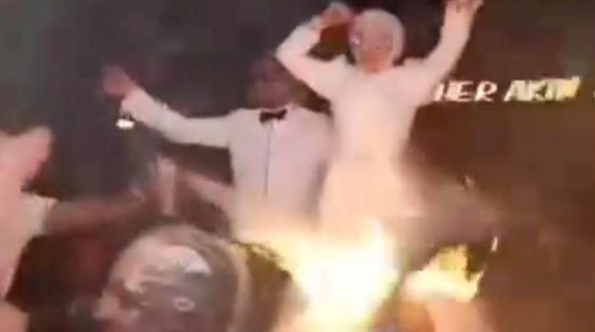 Düğündeki tehlikeli gösteri: Facianın eşiğinden dönüldü