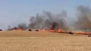 Diyarbakır'da buğday arazisinde yangın: 120 dönüm alan zarar gördü
