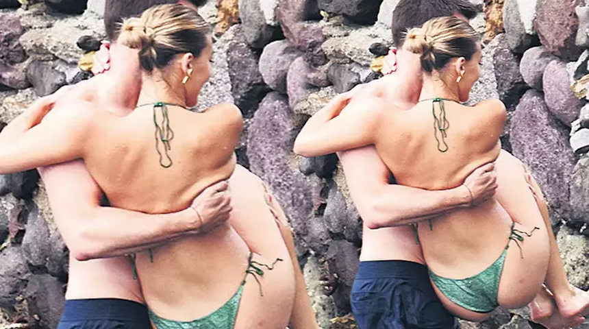 Melisa Döngel yeni sevgilisiyle Bodrum'da! Sevgilisi kucağına alarak yardım etti