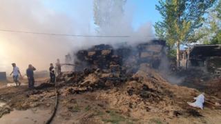 Tokat'ta çıkan yangında 30 ton saman yandı