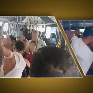Taciz iddiası, belediye otobüsünü ringe çevirdi! Yumruklar havada uçuştu