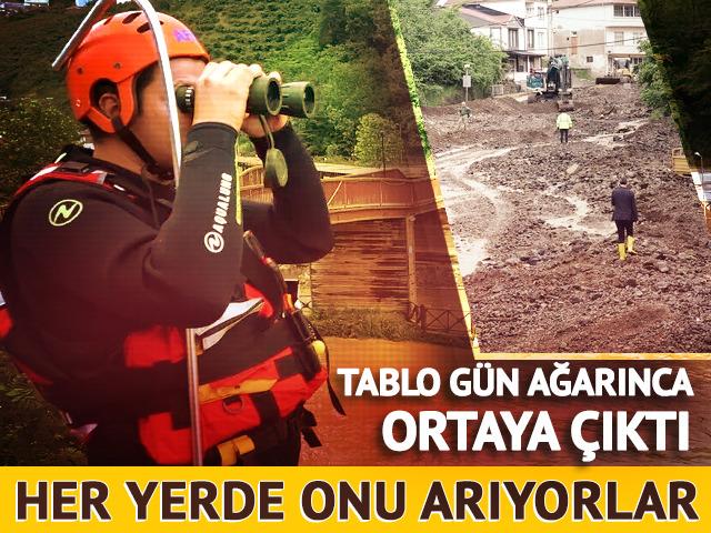 Trabzon'daki sel sonrası kayıp bir kişi aranıyor