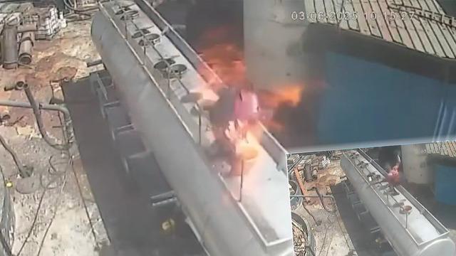 Yer: Gaziantep! Faciadan habersiz ağzında sigara ile tanker kapağı açtı... O anlar kamerada