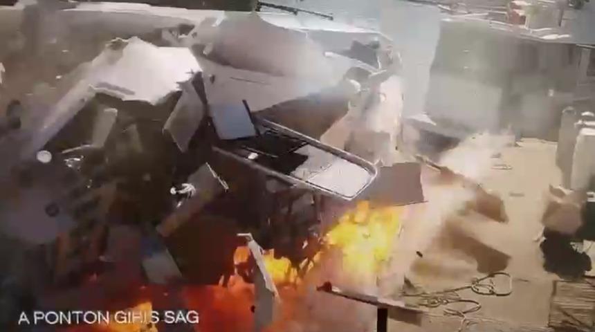 Bodrum marinadaki patlama anı güvenlik kamerasında