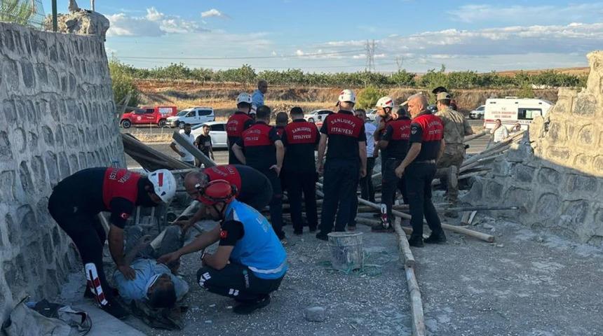 Şanlıurfa'da çöken duvarın altında kalan 4 işçi yaralandı