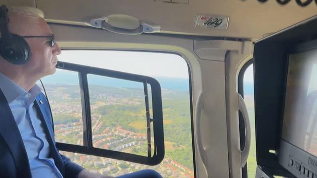 Denetimlere Vali Gül de katıldı! Bayram trafiğini havadan inceledi