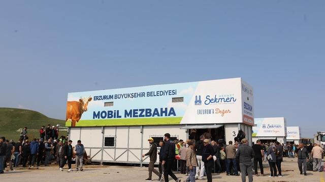 Vatandaş mobil mezbahanelere koştu