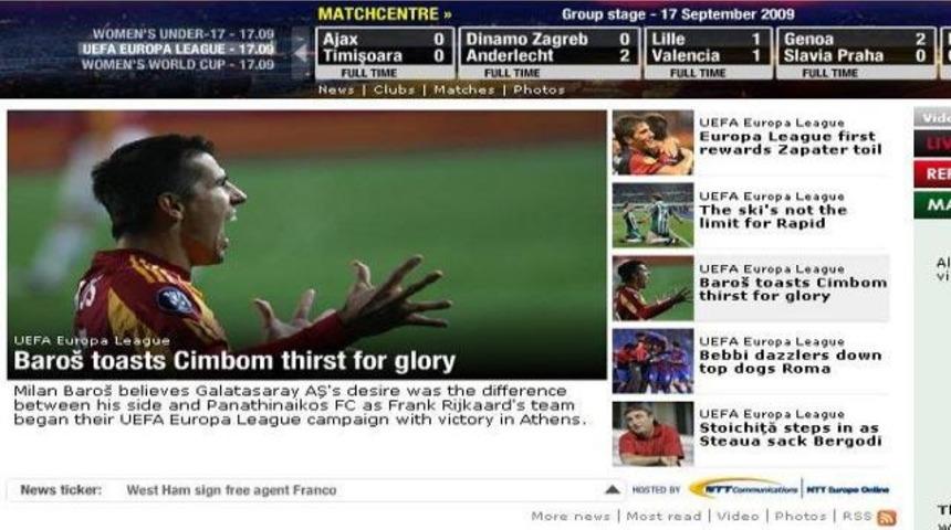 UEFA, Cimbom'u manşete taşıdı!