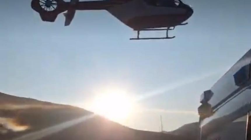 79 yaşındaki hasta için helikopter ambulans havalandı