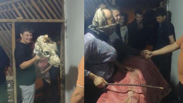 Asırlardır süren ilginç gelenek! Kapı kapı gezip bunu yapıyorlarmış: Kostümün içine gizlenerek...