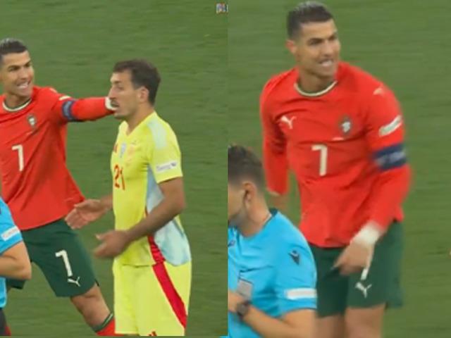 Cristiano Ronaldo'dan rakip oyuncuya ilginç hareket! Hakem arkasını döner dönmez kulağına yapıştı