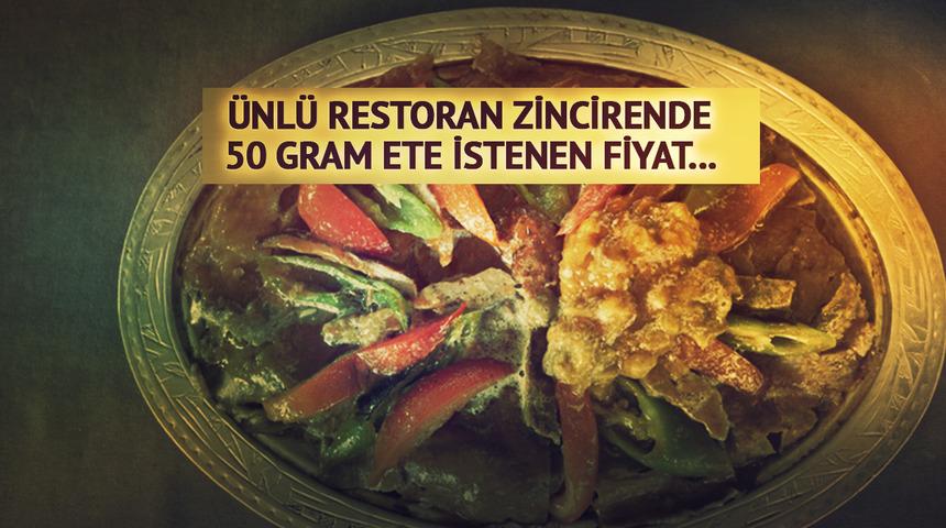 50 gramı 240 TL, 90 gramı 350 TL! Ünlü restoran zincirinin fiyatları tepki çekti