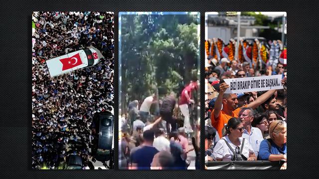 Kalabalığın sonu görünmedi, mezarlığın demirlerini aştılar...