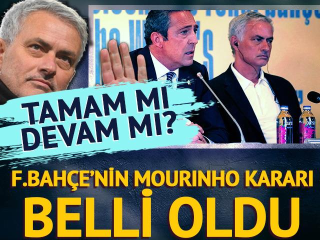 Fenerbahçe'de Jose Mourinho kararı belli oldu