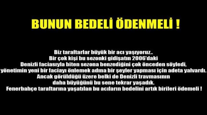 Taraftarlar bedel istiyor!