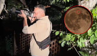 Tesadüfün böylesi! Dolunay'ı çekmek isterken bakın ne gördü...