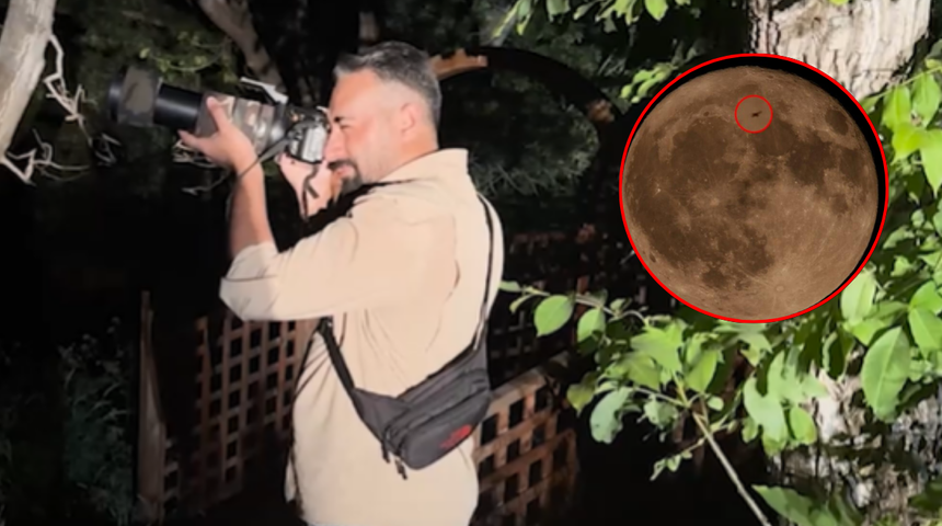 Dolunay fotoğrafı çekmek isterken ISS'yi görüntüledi! Tesadüfün böylesi...