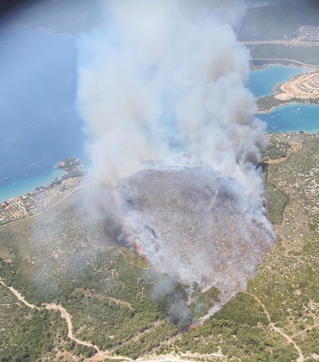İzmir de orman yangını! Hem havadan hem karadan müdahale ediliyor 1