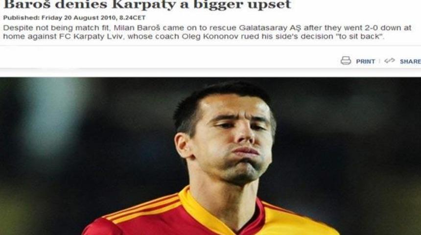 UEFA: Baros daha b&uuml;y&uuml;k bir hayal kırıklığını &ouml;nledi