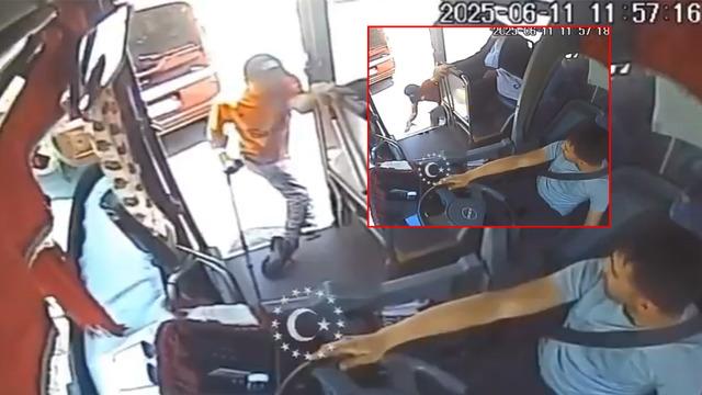 Engelli birey oturmadan hareket eden otobüs şoförüne sinirlenerek kriz geçirdi!