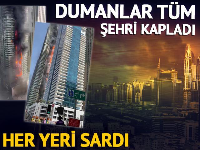 Dubai'de korkutan görüntü! Alev alev yandı