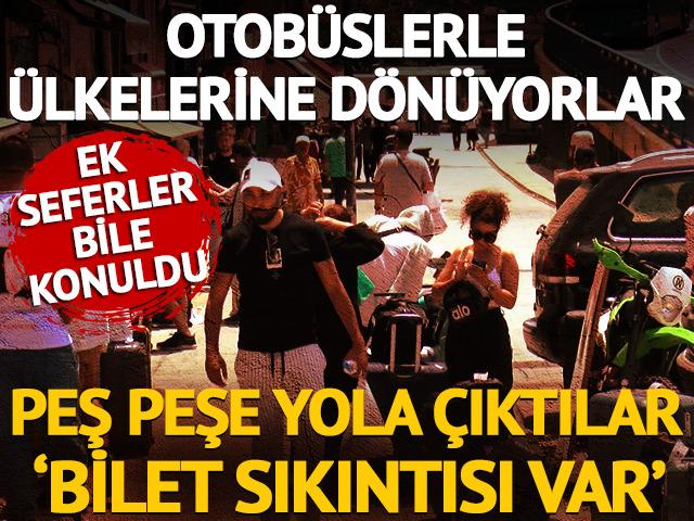 Otobüslerle ülkelerine dönüyorlar! Ek seferler bile konuldu