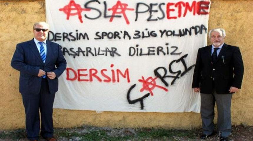 &Ccedil;arşı, Tunceli'de pankart a&ccedil;tı!