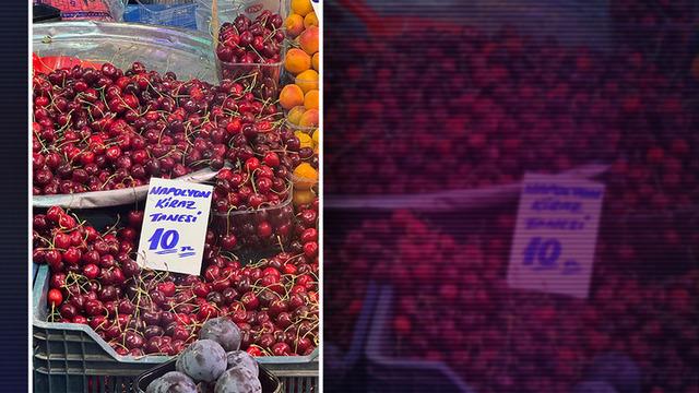 Yapay zeka veya grok değil bu fotoğraf tamamen gerçek! Kirazın tanesi 10 TL'den satılıyor
