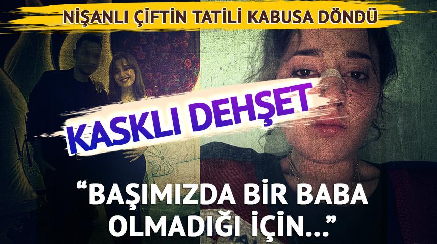 Nişanlı çiftin tatili kabusa döndü! Plajda kafa atıp, motosiklet kaskıyla dövdü