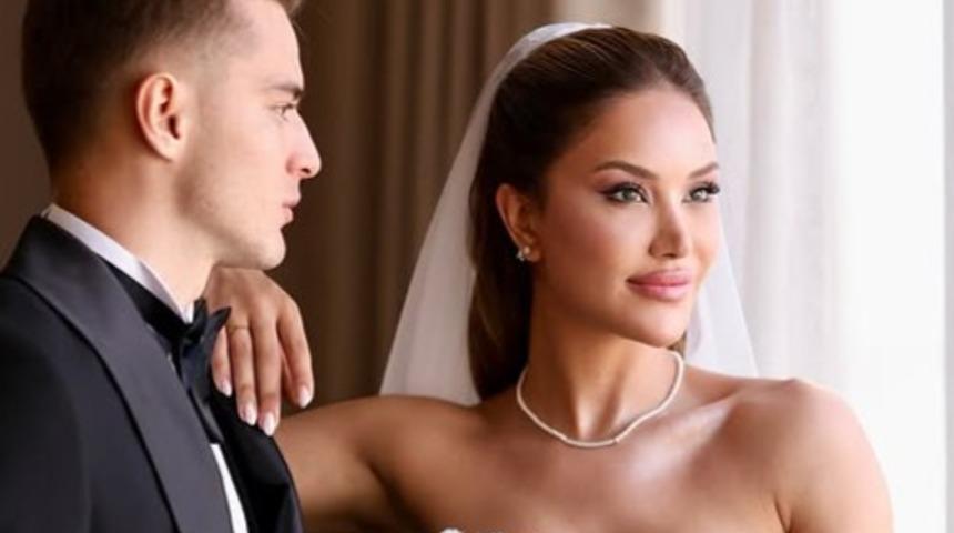 Genç futbolcu Batuhan Kör ünlü modelle evlendi! İşte düğünden ilk kareler...  