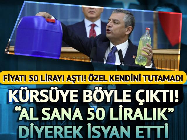 Motorin 50 lirayı aştı, Özgür Özel kendini tutamadı! Kürsüyle bidonla çıktı: İğneden ipliğe zam gelecek